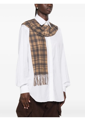 Moschino check-pattern scarf-print shirt - White