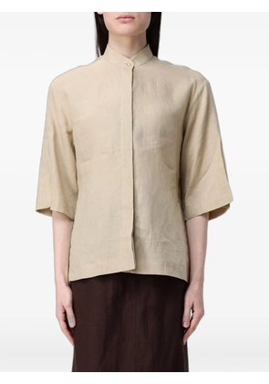 Colmar mandarin-collar short-sleeve shirt - Neutrals