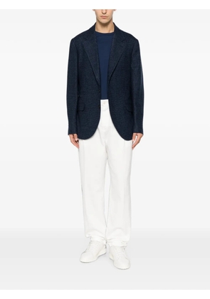 Brunello Cucinelli check-pattern single-breasted blazer - Blue