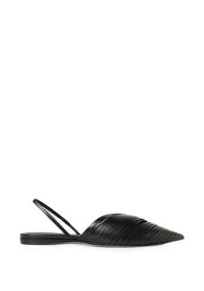 Emporio Armani laser-cut slingback flat pumps - Black