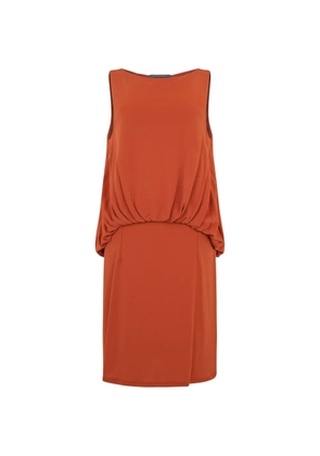 Alberta Ferretti gathered sleeveless mini dress - Orange