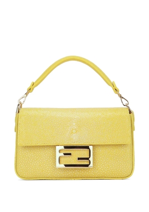 FENDI logo-plaque mini baguette bag - Yellow