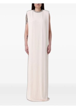 Elisabetta Franchi crystal-embellished crêpe maxi dress - Neutrals