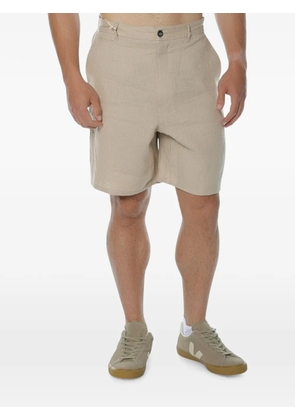 Trussardi elasticated-waist linen shorts - Neutrals