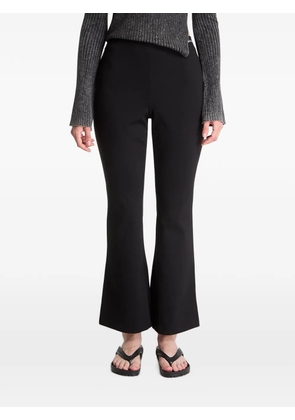 Calvin Klein logo-print flared tailored trousers - Black