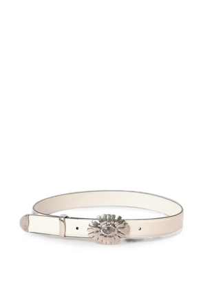 Ermanno Scervino floral-buckle leather belt - Neutrals