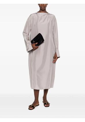 Carven lace-trim long-sleeves midi dress - Grey