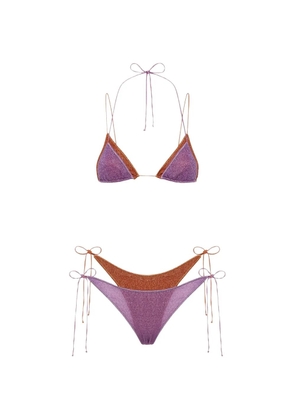 Oséree glitter-detail layered bikini - Purple