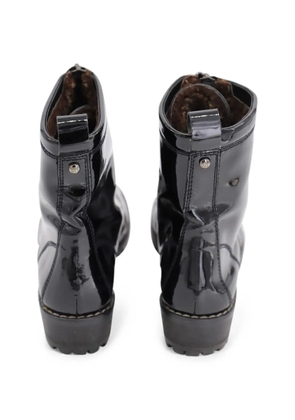 Stuart Weitzman zip-up patent boots - Black