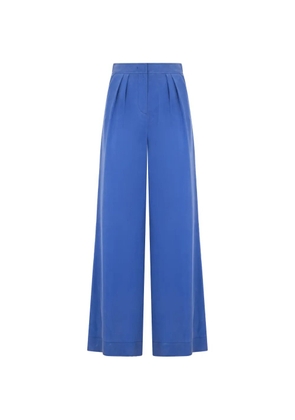 Alberta Ferretti silk pleated high-waisted trousers - Blue