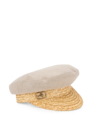 Alberta Ferretti woven-trim hat - Neutrals