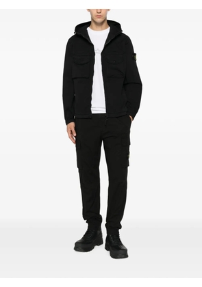 Stone Island logo-patch hooded jacket - Black
