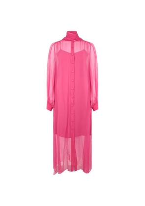 Alberta Ferretti sheer silk midi dress - Pink