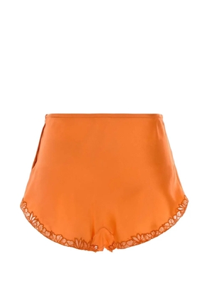 Saint Laurent lace-trim satin shorts - Orange
