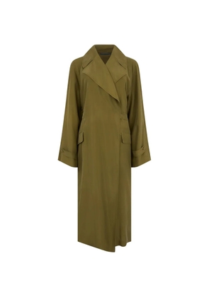 Alberta Ferretti silk wrap trench coat - Green