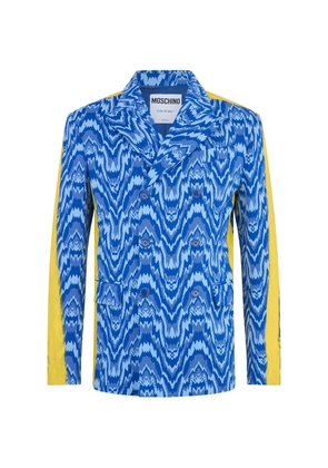 Moschino double-breasted chevron-print blazer - Blue