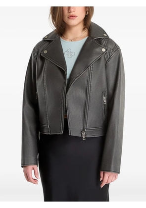GUESS USA quilted-panel belted long sleeved jacket - Grey