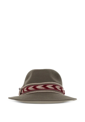 ALEXIA ÁLVAREZ DE TOLEDO feather-brooch wide-brim hat - Green