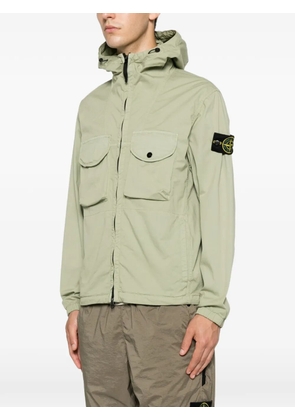 Stone Island logo-patch hooded jacket - Green