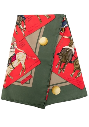 Hermès Pre-Owned 1978-1987 Le Monde du Polo Silk Scarf 90 scarves - Green