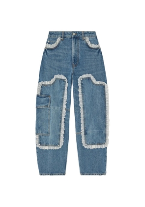 GANNI Audri lace-trim jeans - Blue