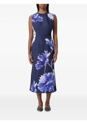 ERDEM floral-print sleeveless midi dress - Blue