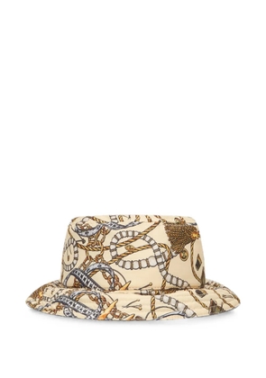 Moschino printed bucket hat - Neutrals