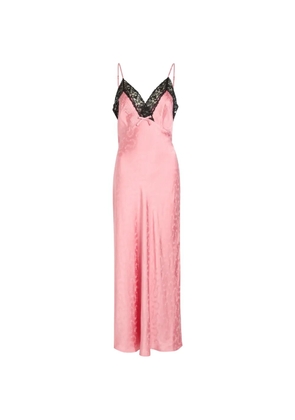 Rixo Alberta lace-trim jacquard midi dress - Pink