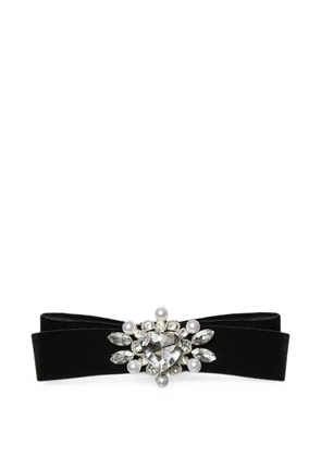 ANOUKI crystal-embellished velvet hair clip - Black