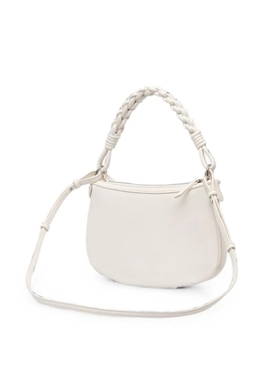 Armani Exchange braided-handle logo-charm shoulder bag - White