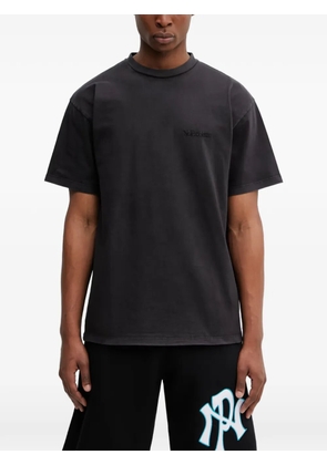 NO PROBLEMO logo-embroidered straight T-shirt - Grey