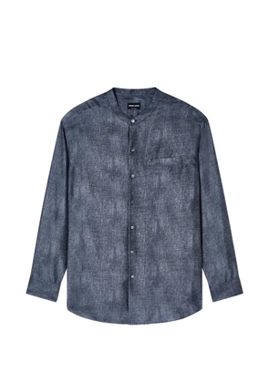 Giorgio Armani band-collar shirt - Blue