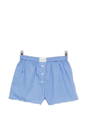 Sporty & Rich logo-patch buttoned-front shorts - Blue