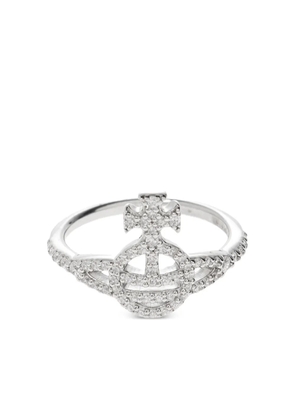 Vivienne Westwood Calliope crystal-embellished logo ring - Silver