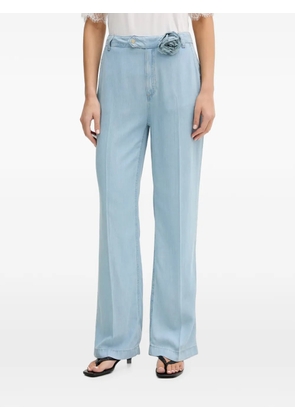 Blugirl floral-applique wide-leg jeans - Blue