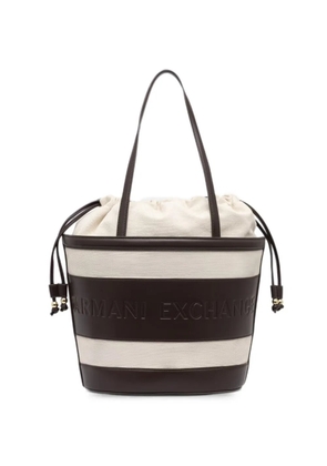 Armani Exchange logo-debossed bucket bag - Brown