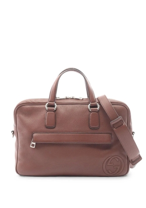 Gucci Pre-Owned 2010s Interlocking GG two-way briefcase - Brown