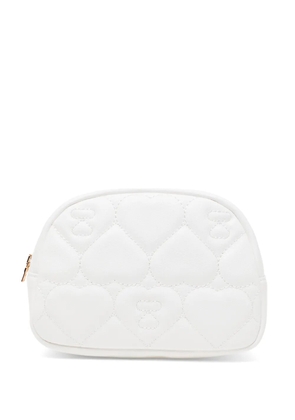 APEE™ by *A BATHING APE® heart quilted pouch - White