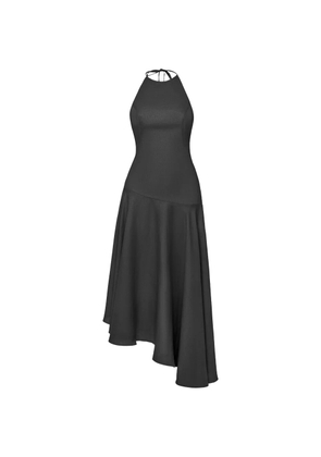 ANOUKI asymmetric halterneck dress - Black