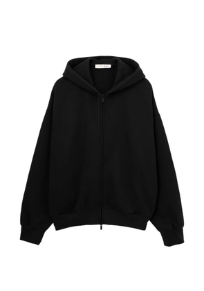 ESSENTIALS signature classic zip-up hoodie - Black