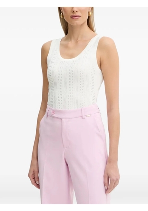 FRACOMINA rhinestone-embellished ribbed-knit top - White