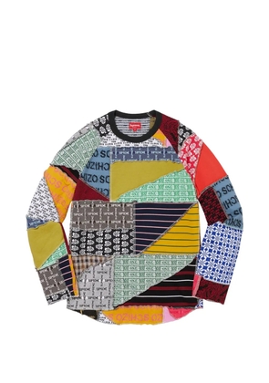 Supreme patchwork jacquard long-sleeves T-shirt - Orange