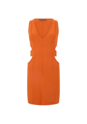Alberta Ferretti cut-out V-neck dress - Orange