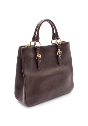 Miu Miu Pre-Owned Madras leather two-way handbag - Brown