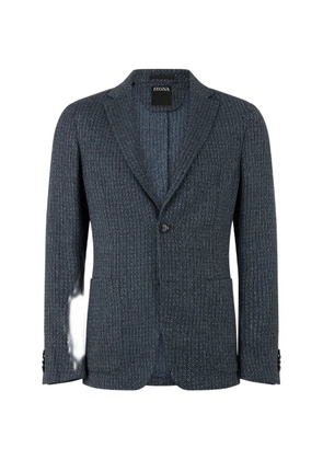Zegna textured single-breasted blazer - Blue