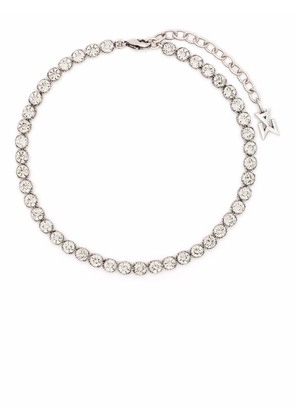 Amina Muaddi Tennis crystal-embellished anklet - Silver