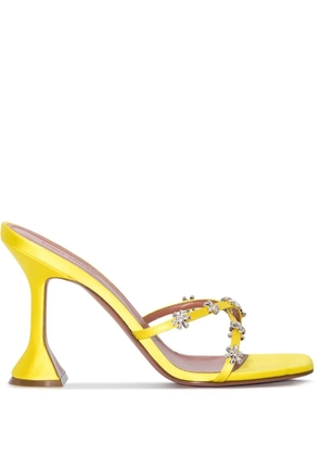 Amina Muaddi Lily 95mm crystal-embellished sandals - Yellow