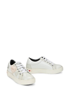 Moschino heart-patch sequin-embellished sneakers - White