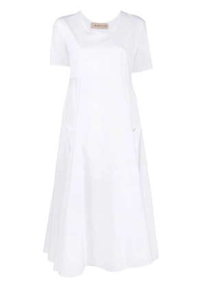 Blanca Vita tiered short-sleeve dress - White