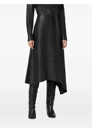 AllSaints Gia asymmetric panelled midi skirt - Black